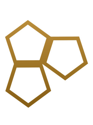 Dekoracja ścienna metalowa na rośliny pnące Trejaż Pentagon S 35x37 cm - złoty