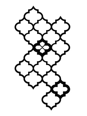Dekoracja ścienna metalowa na rośliny pnące Trejaż Maroko L 54x98 cm - czarny matowy