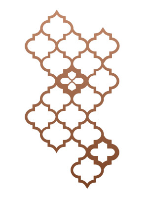 Dekoracja ścienna metalowa na rośliny pnące Trejaż Maroko L 54x98 cm - miedziany