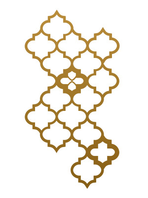 Dekoracja ścienna metalowa na rośliny pnące Trejaż Maroko L 54x98 cm - złoty