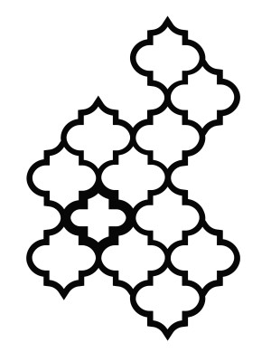 Dekoracja ścienna metalowa na rośliny pnące Trejaż Maroko M 54x79 cm - czarny matowy