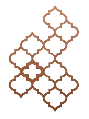 Dekoracja ścienna metalowa na rośliny pnące Trejaż Maroko M 54x79 cm - miedziany