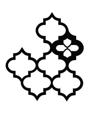 Dekoracja ścienna metalowa na rośliny pnące Trejaż Maroko S 45x50 cm - czarny matowy