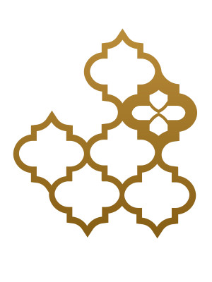 Dekoracja ścienna metalowa na rośliny pnące Trejaż Maroko S 45x50 cm - złoty