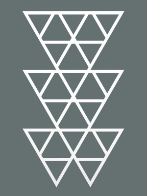 Dekoracja ścienna metalowa na rośliny pnące Trejaż Trójkąty L 52x90 cm - biały matowy