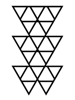 Dekoracja ścienna metalowa na rośliny pnące Trejaż Trójkąty L 52x90 cm - czarny matowy