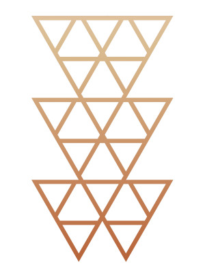 Dekoracja ścienna metalowa na rośliny pnące Trejaż Trójkąty L 52x90 cm - miedziany