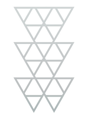 Dekoracja ścienna metalowa na rośliny pnące Trejaż Trójkąty L 52x90 cm - srebrny