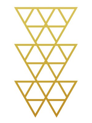 Dekoracja ścienna metalowa na rośliny pnące Trejaż Trójkąty L 52x90 cm - złoty