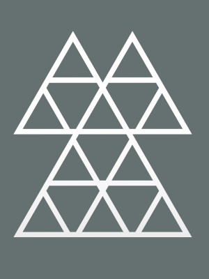 Dekoracja ścienna metalowa na rośliny pnące Trejaż Trójkąty M 52x60 cm - biały matowy