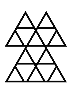 Dekoracja ścienna metalowa na rośliny pnące Trejaż Trójkąty M 52x60 cm - czarny matowy