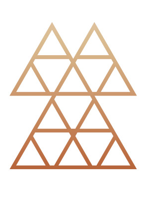 Dekoracja ścienna metalowa na rośliny pnące Trejaż Trójkąty M 52x60 cm - miedziany