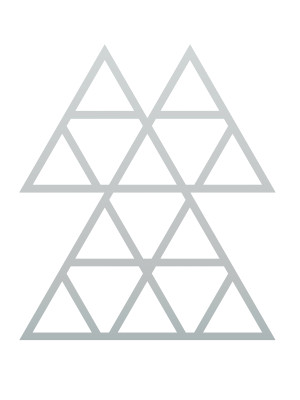 Dekoracja ścienna metalowa na rośliny pnące Trejaż Trójkąty M 52x60 cm - srebrny