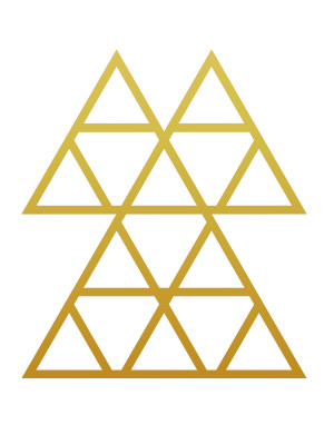 Dekoracja ścienna metalowa na rośliny pnące Trejaż Trójkąty M 52x60 cm - złoty