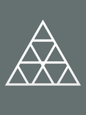 Dekoracja ścienna metalowa na rośliny pnące Trejaż Trójkąty S 52x45 cm - biały matowy