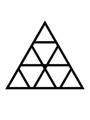 Dekoracja ścienna metalowa na rośliny pnące Trejaż Trójkąty S 52x45 cm - czarny matowy