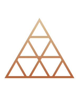 Dekoracja ścienna metalowa na rośliny pnące Trejaż Trójkąty S 52x45 cm - miedziany