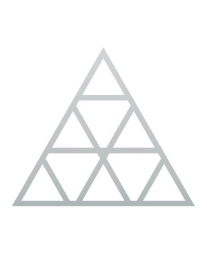 Dekoracja ścienna metalowa na rośliny pnące Trejaż Trójkąty S 52x45 cm - srebrny