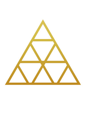 Dekoracja ścienna metalowa na rośliny pnące Trejaż Trójkąty S 52x45 cm - złoty