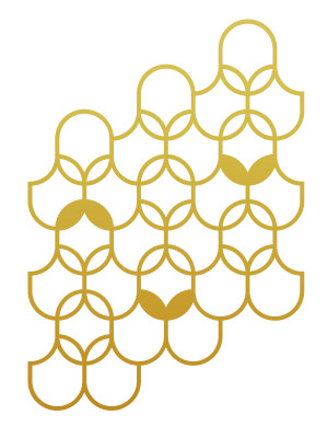 Dekoracja ścienna metalowa na rośliny pnące Trejaż Orient L 69x98 cm - złoty