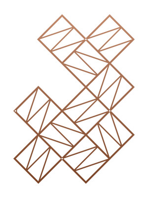 Dekoracja ścienna metalowa na rośliny pnące Trejaż Zigzag L 77x96 cm - miedziany