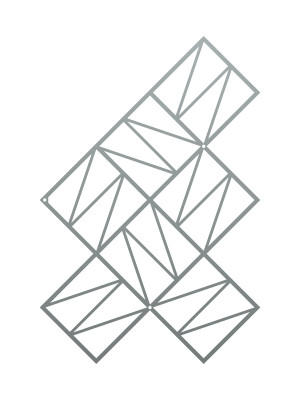 Dekoracja ścienna metalowa na rośliny pnące Trejaż Zigzag M 58x77 cm - srebrny