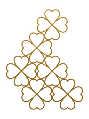 Dekoracja ścienna metalowa na rośliny pnące Trejaż Trebo M 61x80 cm - złoty