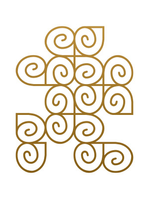 Dekoracja ścienna metalowa na rośliny pnące Trejaż Kumulus L 79x98 cm - złoty