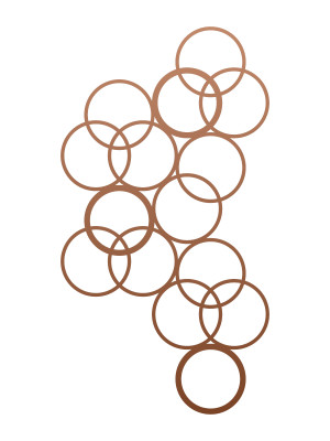 Dekoracja ścienna metalowa na rośliny pnące Trejaż Kulos M 46x86 cm - miedziany