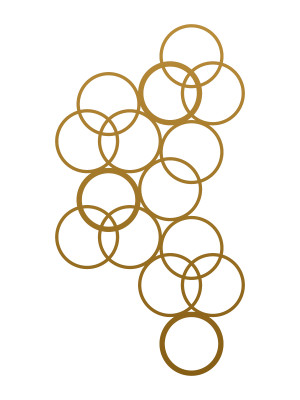 Dekoracja ścienna metalowa na rośliny pnące Trejaż Kulos M 46x86 cm - złoty