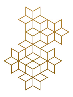 Dekoracja ścienna metalowa na rośliny pnące Trejaż Tahti L 77x98 cm - złoty