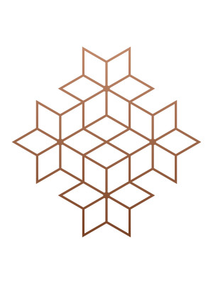 Dekoracja ścienna metalowa na rośliny pnące Trejaż Tahti M 69x69 cm - miedziany