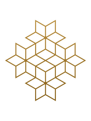 Dekoracja ścienna metalowa na rośliny pnące Trejaż Tahti M 69x69 cm - złoty