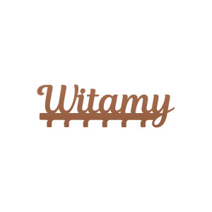 Wieszak metalowy na ubrania Witamy 60 cm - miedziany