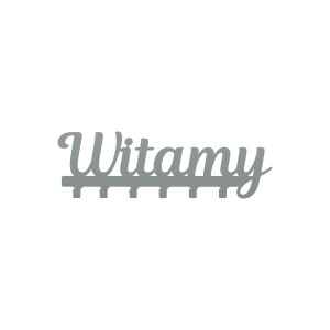 Wieszak metalowy na ubrania Witamy 60 cm - srebrny