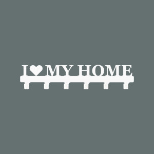 Wieszak metalowy na ubrania I love my home 60 cm - biały matowy