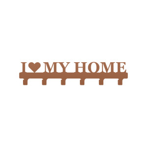 Wieszak metalowy na ubrania I love my home 60 cm - miedziany