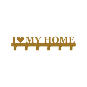Wieszak metalowy na ubrania I love my home 60 cm - złoty