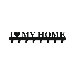 Wieszak metalowy na ubrania I love my home 80cm - czarny mat