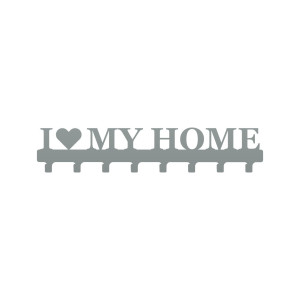 Wieszak metalowy na ubrania I love my home 80cm - srebrny