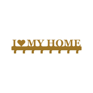 Wieszak metalowy na ubrania I love my home 80cm - złoty