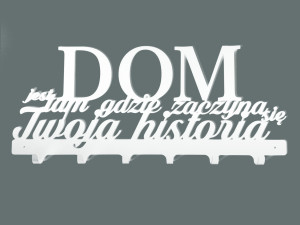 Wieszak metalowy na ubrania Dom jest… 60 cm - biały matowy