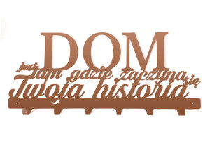Wieszak metalowy na ubrania Dom jest… 60 cm - miedziany