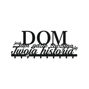 Wieszak metalowy na ubrania Dom jest… 80 cm - czarny mat