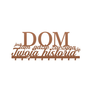 Wieszak metalowy na ubrania Dom jest… 80 cm - miedziany