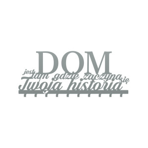 Wieszak metalowy na ubrania Dom jest… 80 cm - srebrny