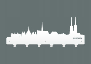Duży wieszak metalowy na ubrania Miasto WIE100 60 cm - biały matowy