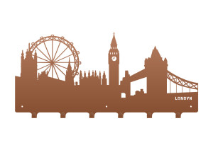 Wieszak ścienny na ubrania Miasto 60 cm - miedziany