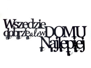 Wieszak metalowy na ubrania Wszędzie dobrze 40 cm - czarny matowy