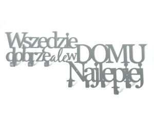 Wieszak metalowy na ubrania Wszędzie dobrze 40 cm - srebrny